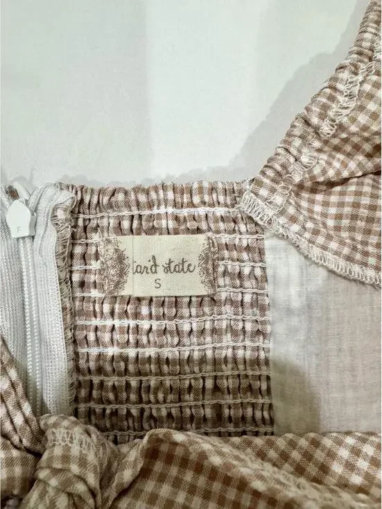 Altar’d State Pink Gingham Cut Out Tie Front Mini Dress Cottagecore Small - Picture 4 of 8